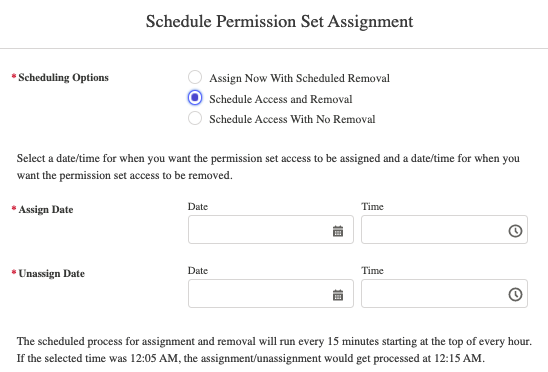 Schedule Access and Removal