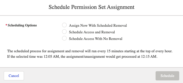 Schedule Assign Modal