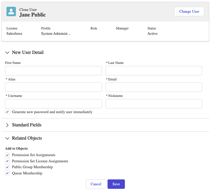 Clone User Create