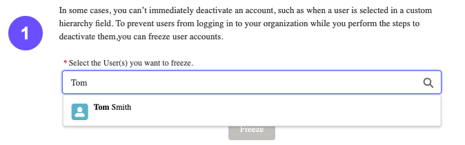 Freeze User Start